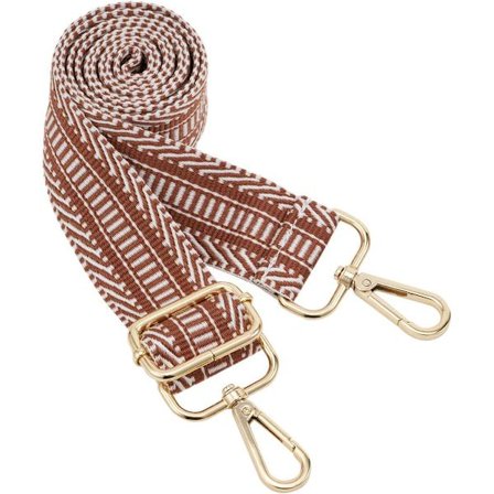 Bred axelrem justerbar ersättningsrem crossbody canvasväska handväska (brun)