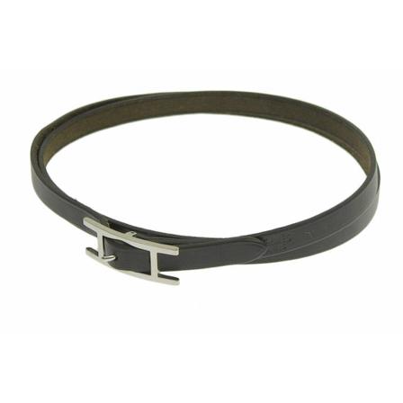 Hermès Vintage, Pre-owned Necklace Zwart, Dames, Maat:ONE Size,leer
