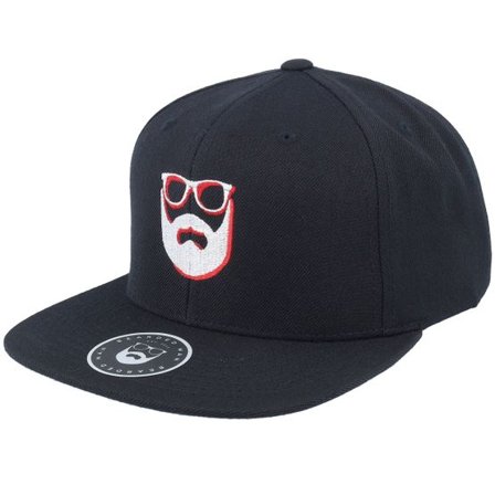Bearded Man - Svart snapback Keps - Shadow Logo Black Snapback @ Hatstore