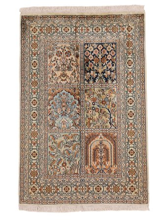 Tapis D'orient Cachemire Pure Soie 65X93 Marron/Orange (Soie, Inde)