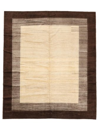 Noué À La Main Gabbeh Persan Fine Tapis 319X376 De Laine Beige/Noir Grand
