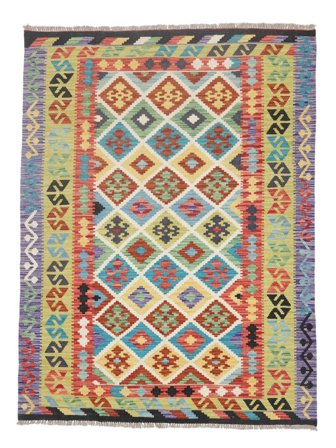 Alfombra Kilim Afghan Old Style 155X204 Rojo Oscuro/Negro (Lana, Afganistán)