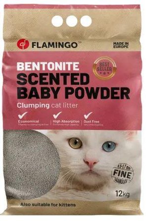 Finkornet Kattesand med Babypudderduft - 12kg