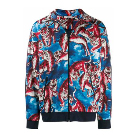 Valentino Go Tiger Zipped Jakke Blå, Herre, Størrelse: M
