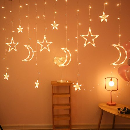 Moon Mate Star Color Lamp, Moon Led Curtain Lamp, Festival Christ