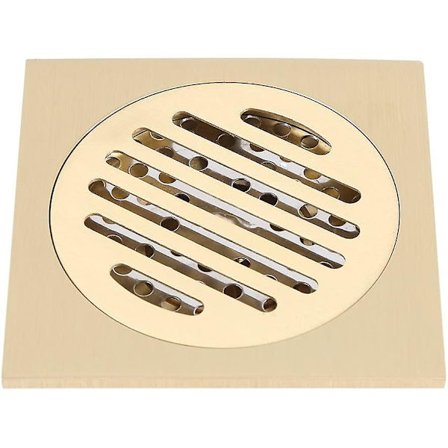 Mordely Brass Shower Drain Square Stainless Steel Square Floor Drain Anti-odor For Bathroom 4 X 4 Inch