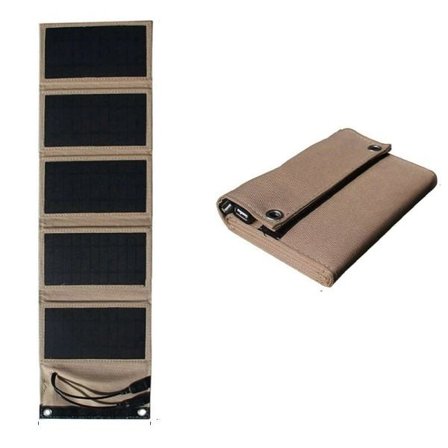 Solcellepanel Bærbar Sammenleggbar Vanntett For mobil telefon strøm bank 10W Batteri lader