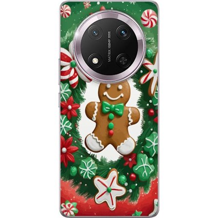 Kompatibel Mobilcover til Honor Honor Magic7 Lite Peberkagemand plakat julekager kranse slik søde sager pebberkager retro kunst