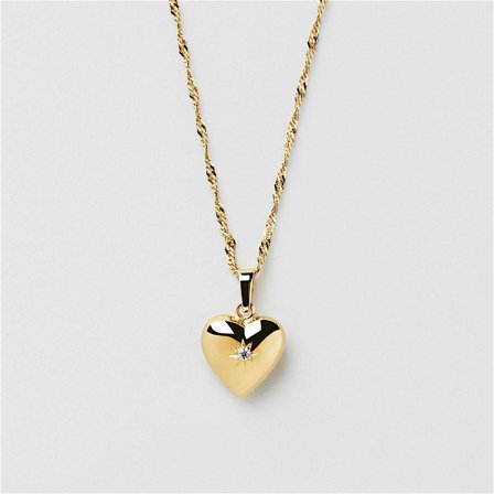 Heart As Gold Halsband - 24K Guldpläterat Sterling Silver - Safira