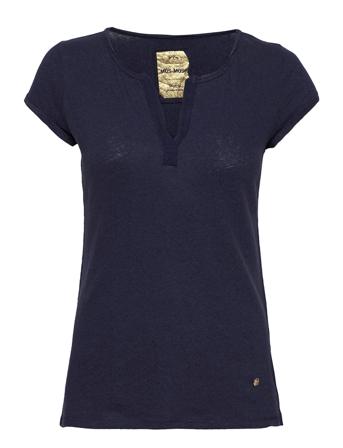 Troy Tee Ss T-shirt Top Blå MOS MOSH