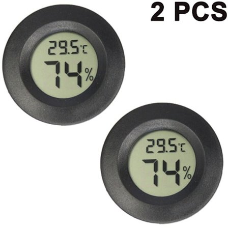 Sett med 2 Mini Hygrometer Termometer Digital LCD Monitor Innendørs Utendørs Fuktighetsmåler for Luftfuktere Avfuktere Drivhus