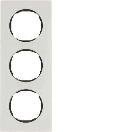 Hager 10132609 Täckram R.8, glas, vit 3-fack, Strömbrytare & vägguttag