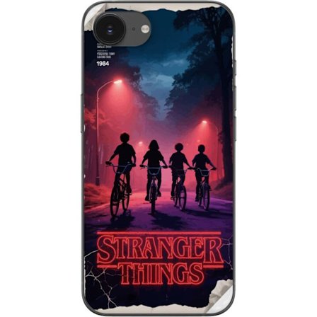 Kompatibel Mobilcover til Apple Apple iPhone 16e Stranger Things mørk fantasyillustration med børn og ur dramatisk rød skræmmende design inspirere