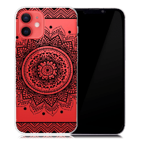 Deco iPhone 13 Mini skal - Mandala Blomma Svart
