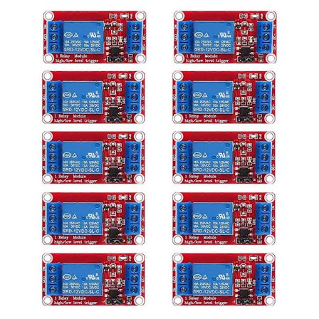 10 kpl Relemoduuli DC 12V Relekortti 1 Kanava Optoeristys Tukee Korkeaa tai Matalaa Tasoa