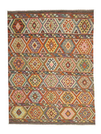 Oriental Kilim Afghan Old Style Rug 181X239 Brown Wool, Afghanistan