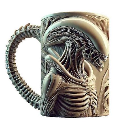 33 cl muki - Alien juo kahvia -muki - Lahja kauhufaneille (FMY)