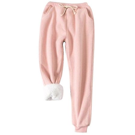 Naisten fleecevuoratut collegehousut, paksunnetut talviset lämpimät haaremihousut, lämpimät pohjattomat collegehousut