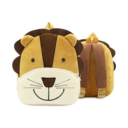 Toddler Zoo Animal -reppukassit söpöjä piirrettyjä plussi-reppuja 10" esikoululaisille 1-6-vuotiaille tytöille ja pojille Leijona CDQ