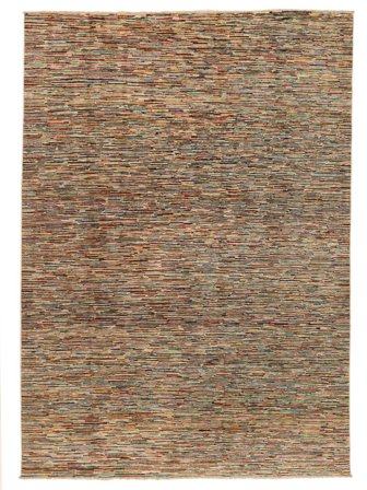 Hand Knotted Modern Afghan Fine Rug 201X285 Wool Brown/Orange