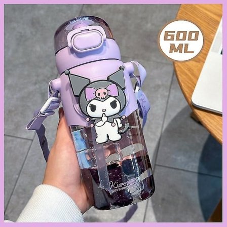 600ml Anime Halmkop Kawaii Kuromi Cinnamoroll Melody Børnevandsflaske Sport Te Kaffe Kopper Køkkenredskaber Piger Gaver
