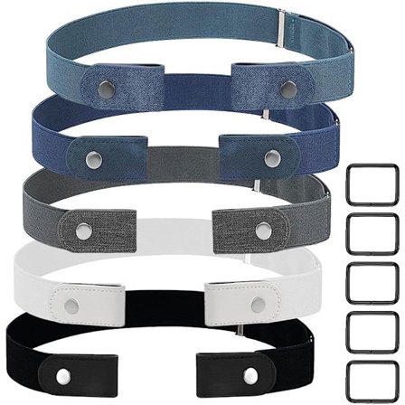 5 stk. - belter uten spenne - elastisk midje - elastiske belter uten spenne - justerbar unisex