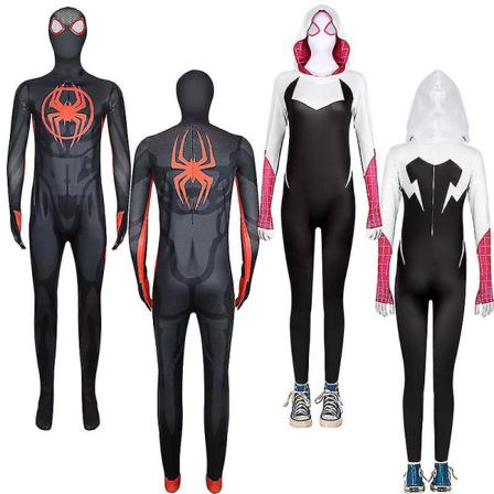 Spider-man Cosplay-asu Across The Spider-verse Miles Morales Gwen Zentai Halloween-karnevaalijuhlapuku aikuisille lapsille Miles Morales 140