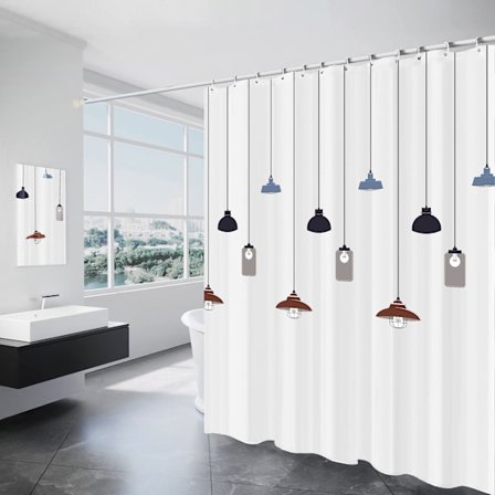 Duschdraperi Vattentätt Badrumsdraperi, 180 x 200 cm