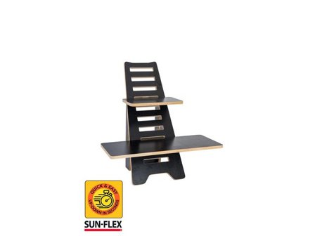 SUN-FLEX Bord Easydesk Rise svart - Lyreco - Kontorsmöbler och inredning - Bord och hurtsar - Skrivbord - Höj/sänkbar