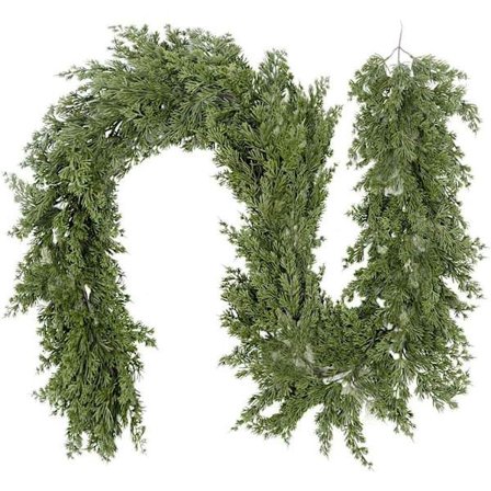 Moorle Realistisk Cedertræ Juleguirlande 2 m – Fyr og Gran Dekoration til Hjem og Kaminhylde