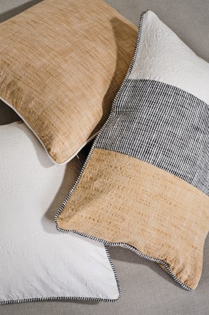 Jotex - Putetrekk 3-pakke Beige/svart/naturhvit - CHAMBRAY - Kjøp Pynteputer & trekk hos Jotex