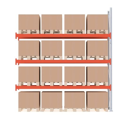 Pallet racking ULTIMATE, add-on, 4000x3600x1100 mm, 16 x 500 kg pallets