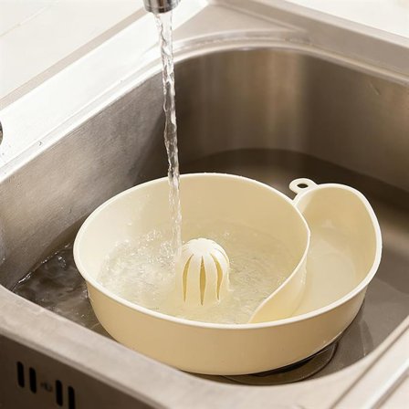 Snegleformet dørslag til frugt og grønt