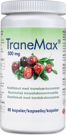 TraneMax TraneMax 80 kaps., Helse & Madvarer, Ingredienser, Tranebær