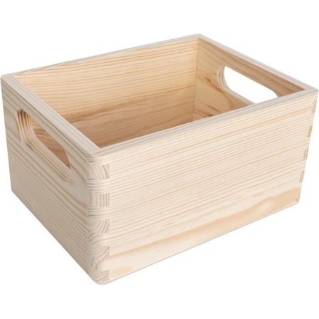 Opbevaringsspand - CREATIVE DECO - 19,5 x 15 x 10 cm - Naturligt fyrretræ - Let og praktisk