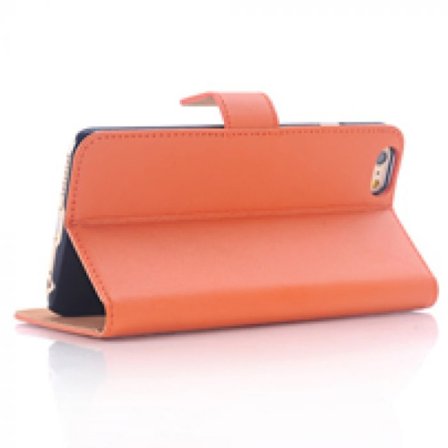 iPhone 6 Plus/6s Plus Flip Stand Läder Plånboksfodral - Orange
