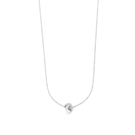SNÖ of Sweden Connected Pendant Heart Necklace Halsband Dam Silver 42 cm