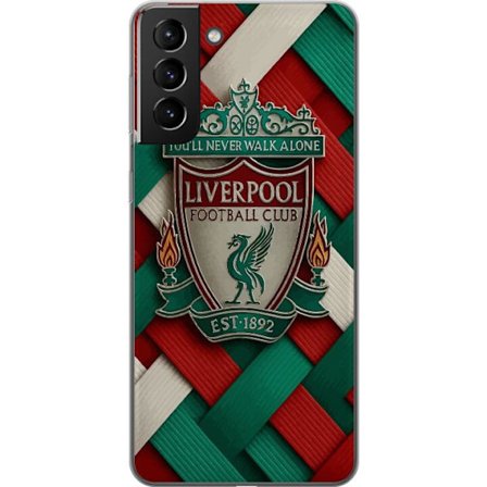 Kompatibelt Mobilskal till Samsung Samsung Galaxy S21+ 5G Liverpool Football Club-emblem med You'll Never Walk Alone i kraftfull grafisk design för p