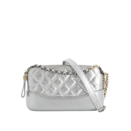 Chanel Vintage, Pre-owned Leather chanel-bags Grijs, Dames, Maat:ONE Size