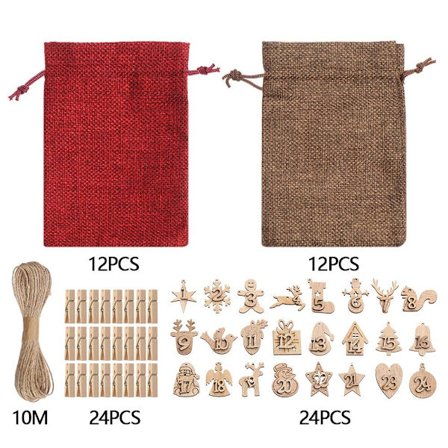 24 ST Nummeretikett Jul Adventskalender Treanheng