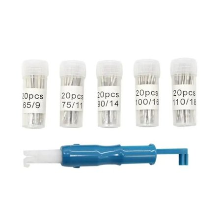 100 st/set Symaskinsnålar Set Nålträdare Sömnad