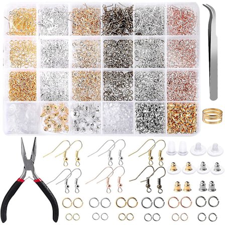 2500 st Örhängeskrokar Örhängetillverkningssats Örhängeskrokar för smyckestillverkning med hoppringar Örhängesbakstycken Pl