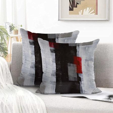 Punaiset heittotyynyt Koristeellinen tyynynpäällinen 2 pakkaus 18 x 18, abstrakti taide moderni musta valkoinen koristeellinen tyynytyynyt kodin 