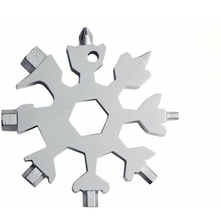 Kolstål-silver multifunktionell åttkantig snöflinganyckel Miniskruvmejselnyckelverktyg Lämplig för verktygsrum
