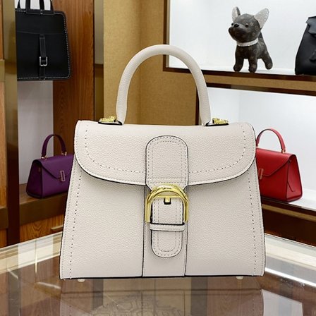 Stor kveskinnsveske med hesteskoformlåsen 21x10x17cm