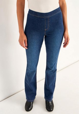 Cellbes of Sweden - Stretchy jeggings med bootcut i mørkeblå denim for damer i størrelse 46R