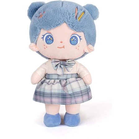 Første Babydukke, søt Kluttedukke Min Første Babydukker Plysj Leke for Spedbarn Jenter Blå 9