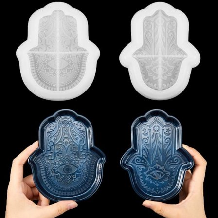 2 stk Hamsa Håndforme Fatima Opbevaringsbakke Forme Silikone