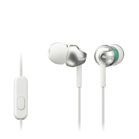 Sony MDR-EX110 Deep Bass White Wired 3.5mm Earphones with Smartphone Control and Mic