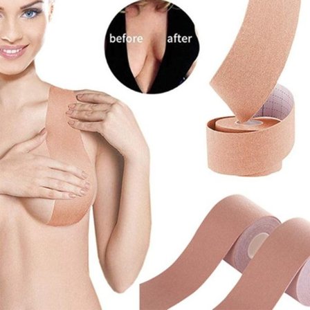 Bekväm självhäftande behå brösttejp (vattentät) svart 6cm width - spot sales